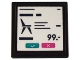 Part No: 15210pb156  Name: Road Sign 2 x 2 Square with Open O Clip with Checkout Screen Display, Chair, '99.-' and Check and X Buttons Pattern (Sticker) - Set 41732