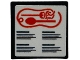 Part No: 15210pb194 Name: Road Sign 2 x 2 Square with Open O Clip with Menu with Fork, Spoon, Noodle and Lines of Writing on White Background Pattern (Sticker) - Set 42655 Part No: 15210pb194 Name: Road Sign 2 x 2 Square with Open O Clip with Menu with Fork, Spoon, Noodle and Lines of Writing on White Background Pattern (Sticker) - Set 42655