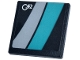 Part No: 15210pb204L  Name: Road Sign 2 x 2 Square with Open O Clip with White 'G42' Logo and Dark Turquoise and Light Bluish Gray Wide Lines Pattern Model Left Side (Sticker) - Set 77244