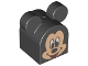 Part No: 15272pb01  Name: Duplo, Brick 2 x 2 x 2 Curved Top with Rounded Ears with Mickey Mouse Pattern