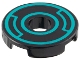 Part No: 15535pb13  Name: Tile, Round 2 x 2 with Hole with Dark Turquoise Concentric Circles with Insets Pattern
