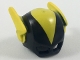 Part No: 15554pb02  Name: Minifigure, Headgear Mask Black Vulcan with Yellow Middle and Wings Pattern