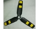 Part No: 15790pb02  Name: Propeller 3 Blade 9 Diameter with Center Recessed with Yellow Stripes Pattern (Stickers) - Set 60103