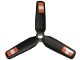Part No: 15790pb03  Name: Propeller 3 Blade 9 Diameter with Center Recessed with Orange and White Stripes Pattern (Stickers) - Set 42117