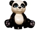 Part No: 16674pb01  Name: Panda, Friends, Sitting with Molded White Head and Stomach and Printed Dark Azure Eyes and Lavender Paws Pattern