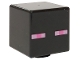 Lot ID: 404787217  Part No: 19729pb006  Name: Minifigure, Head, Modified Cube with Pixelated Dark Pink and Bright Pink Eyes Pattern (Minecraft Enderman)