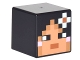 Part No: 19729pb013  Name: Minifigure, Head, Modified Cube with Pixelated Nougat Face, Dark Orange Mouth, Bright Pink Earrings, and White Flower in Hair Pattern (Minecraft Skin)