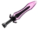 Part No: 1996pb02  Name: Minifigure, Weapon Sword with Stud with Molded Trans-Dark Pink Blade Pattern