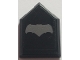 Part No: 22385pb176  Name: Tile, Modified 2 x 3 Pentagonal with Flat Silver Bat on Black Background Pattern (Sticker) - Set 76045