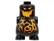 Part No: 22472pb04  Name: Body, Nexo Knights Scurrier with Orange and Yellow Eyes, Open Mouth and Cracks Pattern