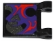 Part No: 2335pb122  Name: Flag 2 x 2 Square with Dark Purple, Pearl Dark Gray, and Red Swirls Pattern on Both Sides Top (Stickers) - Set 70728