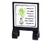 Part No: 2335pb152  Name: Flag 2 x 2 Square with Erlenmeyer Flask with Lime Vapors and Dark Purple Text Lines Pattern (Sticker) - Set 41180