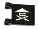 Part No: 2335pb154L  Name: Flag 2 x 2 Square with White Ninja Skull with Crossed Swords Pattern Model Left Side (Sticker) - Set 70604