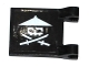 Part No: 2335pb154R  Name: Flag 2 x 2 Square with White Ninja Skull with Crossed Swords Pattern Model Right Side (Sticker) - Set 70604