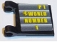 Part No: 2335pb165  Name: Flag 2 x 2 Square with Yellow 'P1 WORLD NUMBER 1' Pattern (Sticker) - Set 8168