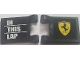 Part No: 2335pb201  Name: Flag 2 x 2 Square with Ferrari Logo, 'SF' and 'IN THIS LAP' on White Lines Pattern (Stickers) - Set 8185