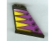 Part No: 2340pb032  Name: Tail 4 x 1 x 3 with Yellow Triangles and Black Circles on Purple Background Pattern on Both Sides (Stickers) - Set 8268