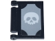 Part No: 24093pb069  Name: Minifigure, Utensil Book Cover with White Skull on Light Bluish Gray Background with Rounded Corners Pattern (Sticker) - Set 43224