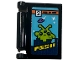 Part No: 24093pb119  Name: Minifigure, Utensil Book Cover with Comic Issue Number 2 with Giant Lime Alien, UFO and Cityscape on Medium Azure Background Pattern (Sticker) - Set 42674