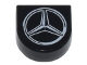 Part No: 24246pb043  Name: Tile, Round 1 x 1 Half Circle Extended with Silver Mercedes-Benz Logo Pattern