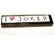 Part No: 2431pb0090 Name: Tile 1 x 4 with 'I' Heart 'JOKER' Pattern (Sticker) - Set 7886 Part No: 2431pb0090 Name: Tile 1 x 4 with 'I' Heart 'JOKER' Pattern (Sticker) - Set 7886
