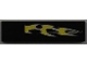 Part No: 2431pb0198L Name: Tile 1 x 4 with Silver Stripe and Yellow Flame on Black Background Pattern Model Left Side (Sticker) - Set 8186 Part No: 2431pb0198L Name: Tile 1 x 4 with Silver Stripe and Yellow Flame on Black Background Pattern Model Left Side (Sticker) - Set 8186
