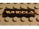 Part No: 2431pb028  Name: Tile 1 x 4 with Yellow 'WHEELS' on Black Background Pattern (Sticker) - Set 8440