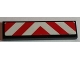 Lego part: Tile 1 x 4 with Red and White Chevron Danger Stripes Thick, Red in Middle Pattern (Sticker) - Sets 60022 / 60183