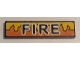 Part No: 2431pb0435 Name: Tile 1 x 4 with Black 'FIRE' and Orange and Yellow Flames Pattern (Sticker) - Set 8253 Part No: 2431pb0435 Name: Tile 1 x 4 with Black 'FIRE' and Orange and Yellow Flames Pattern (Sticker) - Set 8253