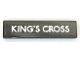 Part No: 2431pb0588  Name: Tile 1 x 4 with White 'KING'S CROSS' on Black Background Pattern (Sticker) - Set 75955