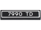 Part No: 2431pb0934  Name: Tile 1 x 4 with White '7990 TD' and Border Pattern (Sticker) - Set 76470