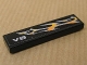Part No: 2431pb109R  Name: Tile 1 x 4 with 'V8' and White and Orange Flames Pattern Model Right Side (Sticker) - Set 8135