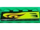 Part No: 2431pb232L  Name: Tile 1 x 4 with Lime Swirls and Air Intake Pattern Model Left Side (Sticker) - Set 8681