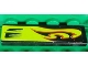 Part No: 2431pb232R  Name: Tile 1 x 4 with Lime Swirls and Air Intake Pattern Model Right Side (Sticker) - Set 8681