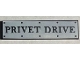 Lot ID: 354713170  Part No: 2431pb736  Name: Tile 1 x 4 with Road Sign with 'PRIVET DRIVE' and Rivets on White Background Pattern