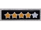 Part No: 2431pb785  Name: Tile 1 x 4 with Silver Star and 4 Yellow Stars with Outline Pattern (Sticker) - Set 41057