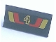 Part No: 2440pb002  Name: Vehicle, Spoiler / Plow Blade 6 x 3 with Hinge with Red and Yellow Stripes and Number 4 Pattern