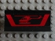 Part No: 2440pb011  Name: Vehicle, Spoiler / Plow Blade 6 x 3 with Hinge with Red Helicopter and Stripe Pattern (Sticker) - Set 5590