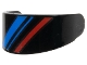 Part No: 2447pb08  Name: Minifigure, Visor Standard with Blue and Red Diagonal Stripes Pattern