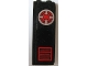 Part No: 2454pb011  Name: Brick 1 x 2 x 5 with Red Vent and Silver Circle with Red and Black Pattern (Sticker) - Set 6776