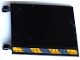 Part No: 2525pb016L  Name: Flag 6 x 4 with Dark Bluish Gray and Yellow Danger Stripes and Tire Marks Pattern Model Left Side (Sticker) - Set 42106