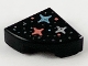 Part No: 25269pb009  Name: Tile, Round 1 x 1 Quarter with Silver, Metallic Light Blue, and Coral Stars and Dots Pattern
