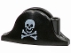 Part No: 2528pb01  Name: Minifigure, Headgear Hat, Pirate Bicorne with White Skull and Crossbones Small Pattern