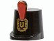 Part No: 2545pb01  Name: Minifigure, Headgear Hat, Imperial Guard Shako with Red Plume and Gold Emblem Pattern
