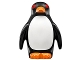 Part No: 26076pb02  Name: Penguin with Flippers and Stud on Back with Orange Beak and Feet, White Stomach and Red Eyes Pattern