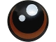 Part No: 2654pb037  Name: Plate, Round 2 x 2 with Rounded Bottom (Boat Stud) with White Pupil and Circle and Reddish Brown Crescent Pattern