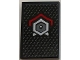 Part No: 26603pb041  Name: Tile 2 x 3 with Silver Hexagon with Dot in Middle and Red Angled Line Pattern (Sticker) - Set 70669