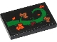 Part No: 26603pb098L  Name: Tile 2 x 3 with Green Tree Branch with Dark Red, Orange and Medium Nougat Leaves Pattern Model Left Side (Sticker) - Set 40423