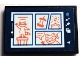 Part No: 26603pb413  Name: Tile 2 x 3 with Tablet Computer Screen with Icons, Mouse Cursor and Drawing of Comic with Raccoon and Apple Pattern (Sticker) - Set 41739