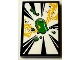 Lego part: Tile 2 x 3 with Bright Green Z-Blob with Yellow Swirls and White Stripes Pattern (Sticker) - Set 71461